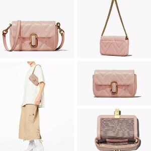 NWT! New Marc Jacobs J Marc Shoulder Bag - Mini Quilted Lambskin Nude Pink